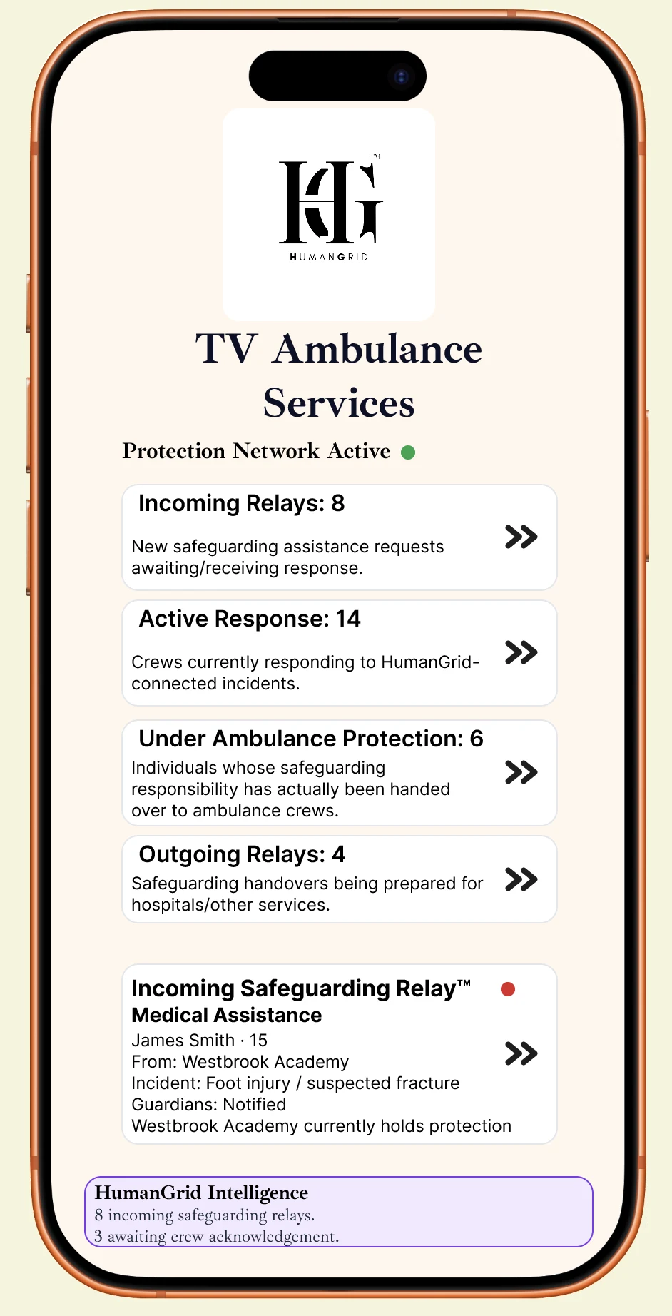Ambulance dashboard prototype